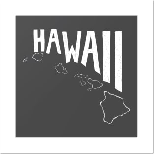 Hawaii (White Graphic) Posters and Art